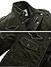 WenVen Mens Fashion Cotton Jacket,Army Green,Medium