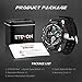 ETEVON Men’s ‘Galaxy’ Fashion Analog Digital Wrist Watch with Double Buckles - EL Back Light - Two Time Zone - 30m Water Resistant - Imported Movement, Stylish Outdoor Sport Watches for Men - Black
