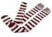 Littleforbig Cute Animal Coral Fleece Thigh High Long Striped Socks 2 Pairs (Red-Black)