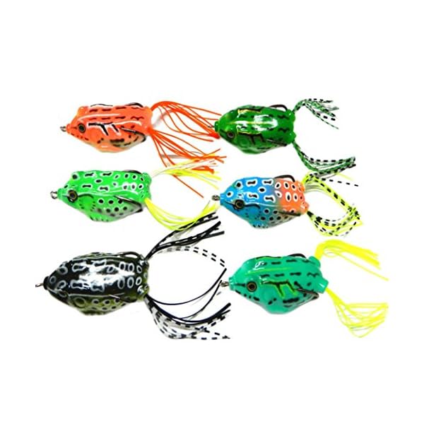 Laimeng6pcs-Frog-Snakeheads-Bait-Fishing-Lures-Bass-Soft-Bait