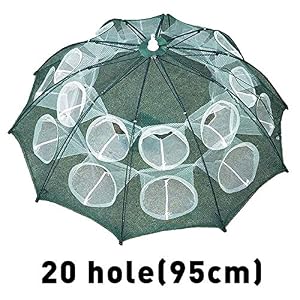 Chencheng Renforcement 4-20 Trous Automatique Pêche De La Crevette Nette Cage Nylon Pliable Crabe Nasse Cast épervier…