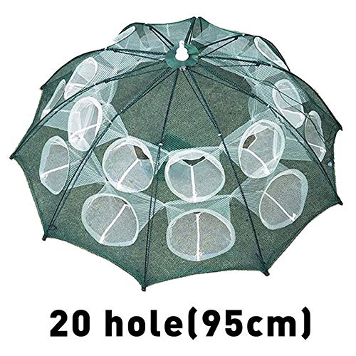 Chencheng Renforcement 4-20 Trous Automatique Pêche De La Crevette Nette Cage Nylon Pliable Crabe Nasse Cast épervier…