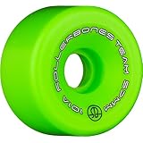 RollerBones Team Logo 101A Recreational Roller Skate Wheels (Set of 8), Green, 57mm