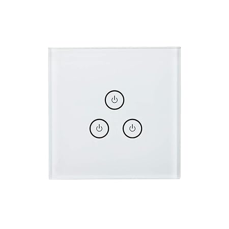 Meross WLAN Smart Lichtschalter Touchscreen 1 Weg 3 Gang Wandschalter mit App Fernsteuerung, kompatibel mit Alexa, Google Hom
