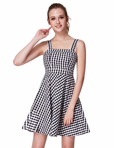 Alisapan Alisa Pan Mini Dress White and Black Plaid Dress 10US White and Black