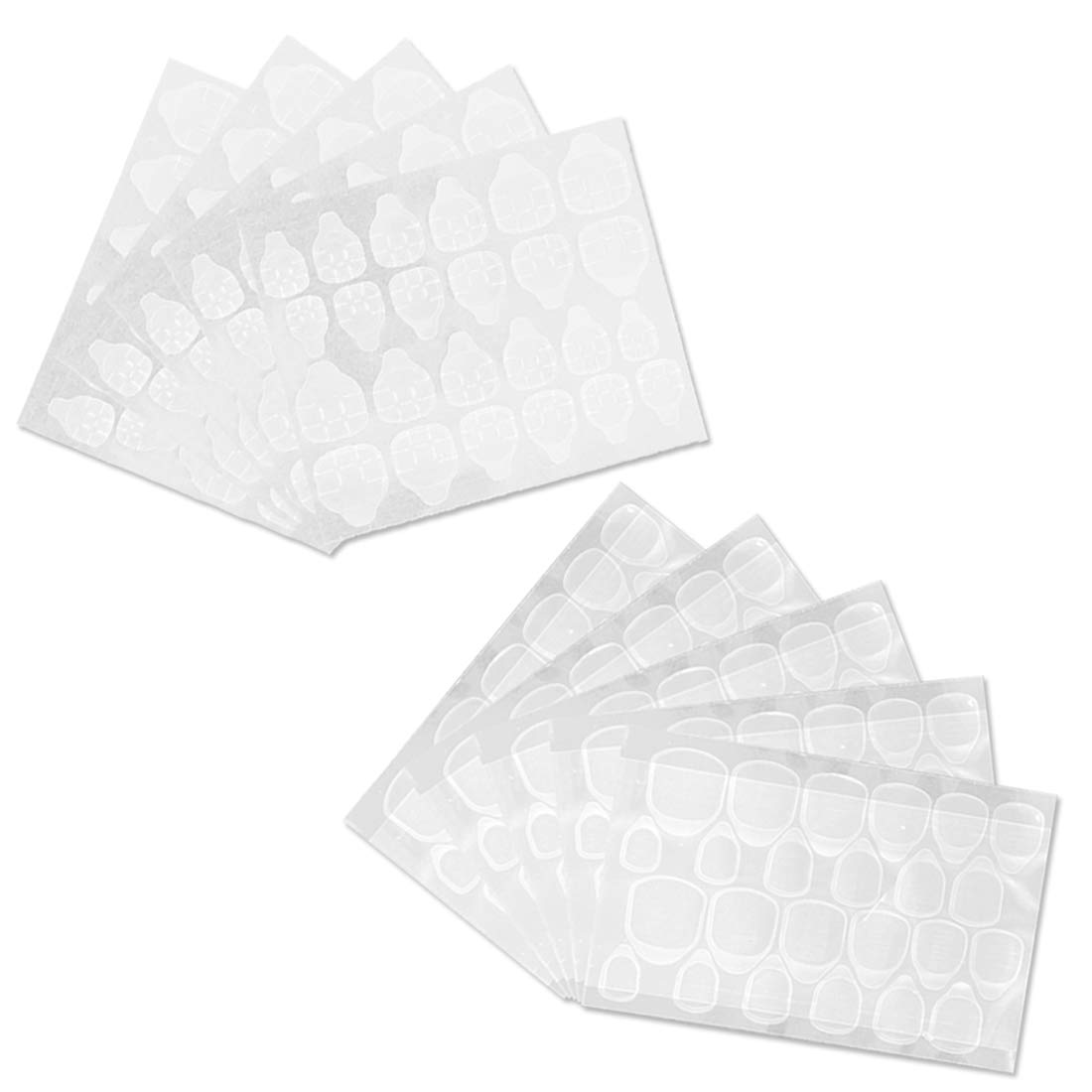 1200Pcs (50 Sheets) False Nails Stickers Non-toxic Transparent Double Sided Adhesive Flexible Fake Nail Sticker for Nail Art Accessories