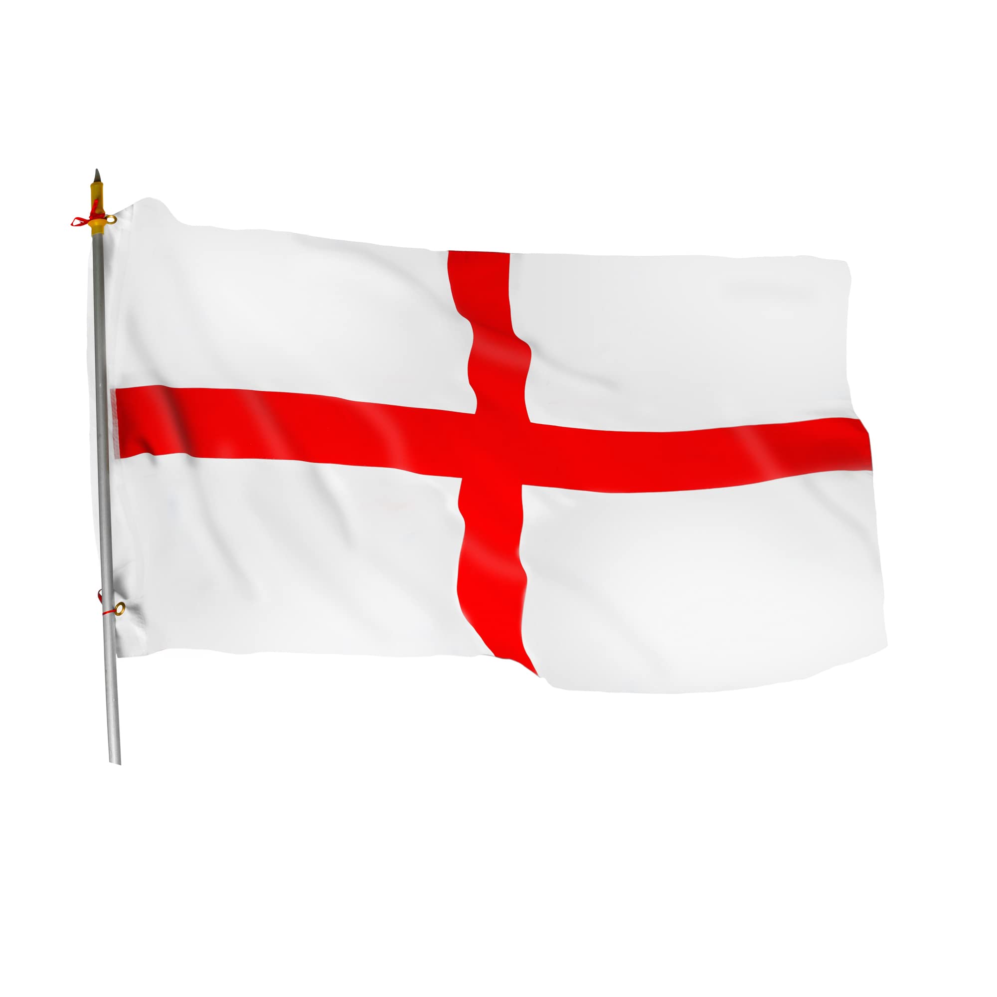 England Football Flag St George's Cross 5X3ft Double Stitched With Brass Eyelets World Cup Banner and pub Decoration. Outdoor/Indoor Sports Flag Easy Breeze and Vivid Colours.