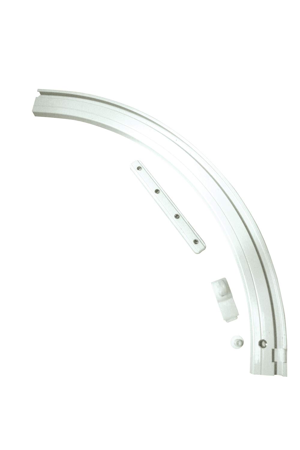 Gardinia 31441 Round Arch for Aluminium Curtain Rail 1-Track Right White 20 x 20 cm
