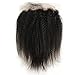 ZigZag Hair Kinky Straight 13x6 Lace Frontal Closure Brazilian Human Hair Pre Plucked Natural Hairline Ear to Ear Full Lace Closure with Baby Hair Natural Color (14inch, Kinky Straight, Free Part)