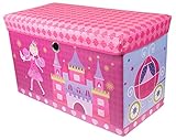 Clever Creations Fairytale Princess Castle Collapsible Storage Organizer Storage Ottoman for Bedroom and Living Room| Perfect Size Chest for Books, Clothes, Electronics, and Gadgets