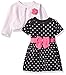 BON BEBE Baby Girls' Hearts 2 Piece Dress and Cardigan Set, 3-6 Months