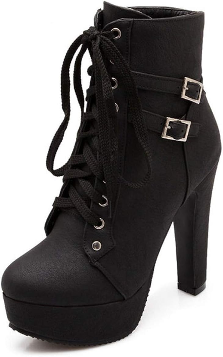 luggy buckle platform booties