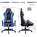 Devoko Gaming Chair Racing Style High Back Computer Chair with Adjustable Armrests Ergonomic Office Chair Executive Swivel Task Chair with Headrest and Lumbar Support (Blue)