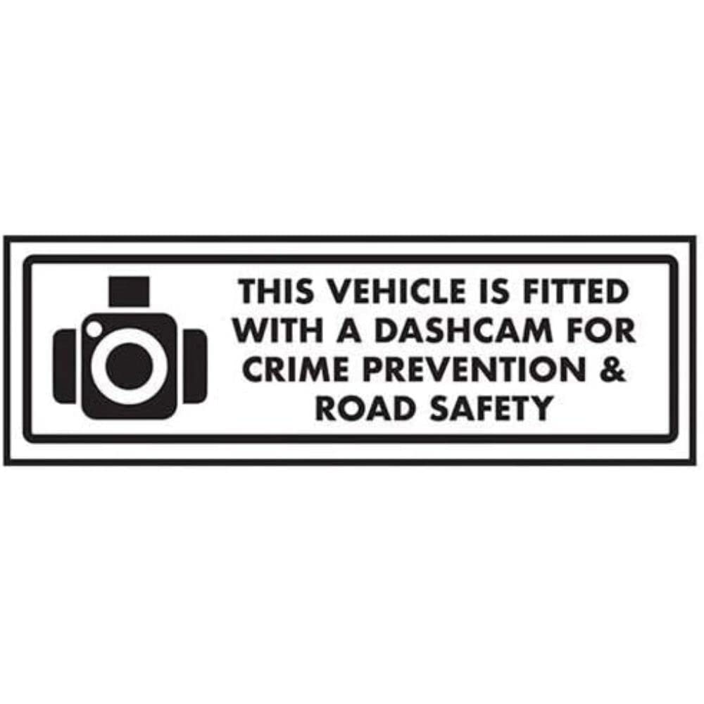 V Safety This Vehicle Is Fitted with A Dashcam For Crime Prevention Sign - 200mm x 80mm - Window Sticker