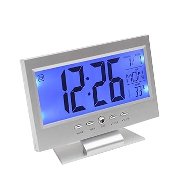 Kidsgenie Digital LCD Clock with Calendar, Temperature Sensor, Alarm for Table and Study Desk (1)