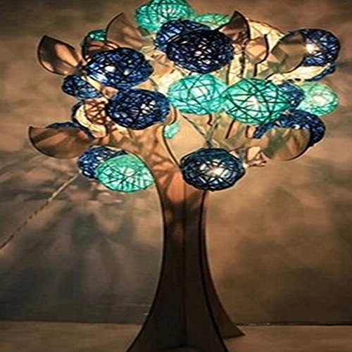 SpritechTM-2M-20-Bulbs-Plug-in-Rattan-Lights-Sepak-Takraw-Ball-String-Lights-Takraw-Lantern-Night-Lights-Fairy-String-Seasonal-Rope-Lights-for-Christmas-Party-House-Bar-Decorations-Lake-Green
