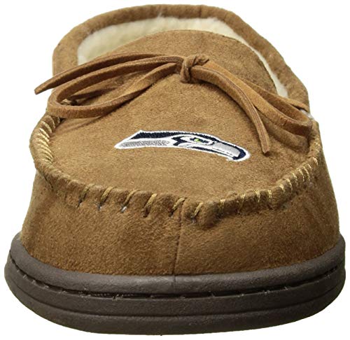 FOCO Seattle Seahawks NFL Mens Team Logo Moccasin Slippers - XL