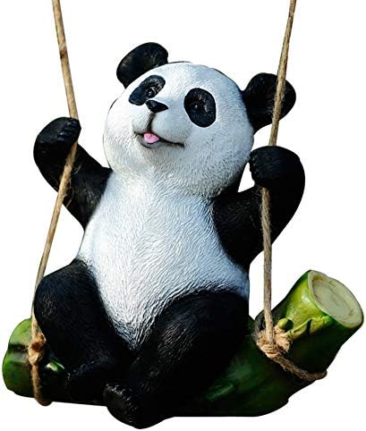 庭の像 アウトドアガーデンパンダの飾り アニマルガーデンスタチュー 樹脂屋外屋内スイングパンダ置物装飾品 ヤードハウス芝生の彫刻 動物の彫像と彫刻 Color Panda 24 15 26cm Midlothiantsi Org Uk