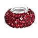 BoRuo Charms 925 Sterling Silver Czech Crystal Garnet Glass Ball Beads Spacers January Birthstone Top QUality Solid Core Charm Fit All Bracelets.