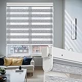 Moonice No Drill No Tools Cordless Zebra Blinds for