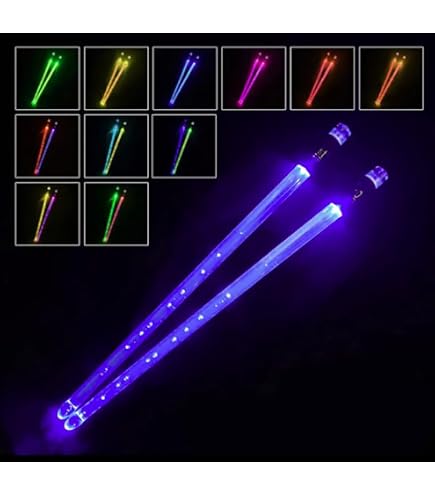 2 Baguettes Batterie LED Rechargeables 13 Couleurs Dégradées – Bâtons Lumineux Scintillants Pour Concert, Scène, Danse, Show Lumineux