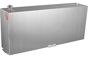RDS MFG INC 72118 Vertical Transfer Fuel Tank - 90 Gallon Capacity 60" L x 14" W x 26" H, Silver Mill Finish Aluminum