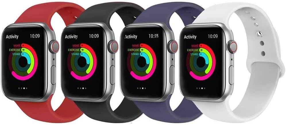 Replacement Strap Compatible with Apple Watch Strap 44mm 42mm 40mm 38mm, Soft Silicone Strap Replacement Bracelet Strap for iWatch Series 5/4/3/2/1