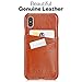 KAVAJ iPhone X/XS Case Leather Tokyo Cognac-Brown, Supports Wireless Charging (Qi), Slim-Fit Genuine Leather iPhone X Wallet Case Leather Bumper Case with Business Card Holder Cover