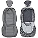 BDK UltraLuxe Faux Leather Car Seat Covers, Front Seats Only – Front Seat Cover Set, Padded for Comfort, Universal Fit for Cars Trucks Vans & SUVs (Gray)