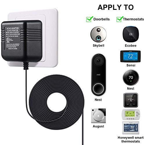 Hotop 24 Volt Transformer, 16.5ft Long C Wire Adapter Thermostats