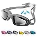 Unisex Adult Swim Goggles, No Leaking Anti-Fog UV Protection Professional Swimming Goggles For Youth Men and Women, Mirroed Lens And Wide Large Frame