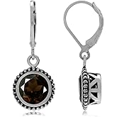 Silvershake 8mm Round Shape 925 Sterling Silver Bali Balinese Style Leverback Dangle Earrings