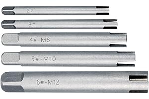 -Piece Metric Broken Tap Extractor Set for M5/M6/M8/M10 — 3-Claw Screw Remover Tool Made of Alloy Steel, Left-Hand Thread Des