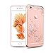 Sunba Youth Phone Case, Clear iPhone 6s Plus Case for Girls, Mini Bling High Heel with Swarovski Element Crystal for iPhone 6 Plus 6S Plus, Transparent Hard PC, Rosegold