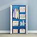 MAGINELS Children Wardrobe Kid Dresser Cute Baby Portable Closet Bedroom Armoire Clothes Hanging Storage Rack Cube Organizer(Blue, 6 Cube & 1 Rod)