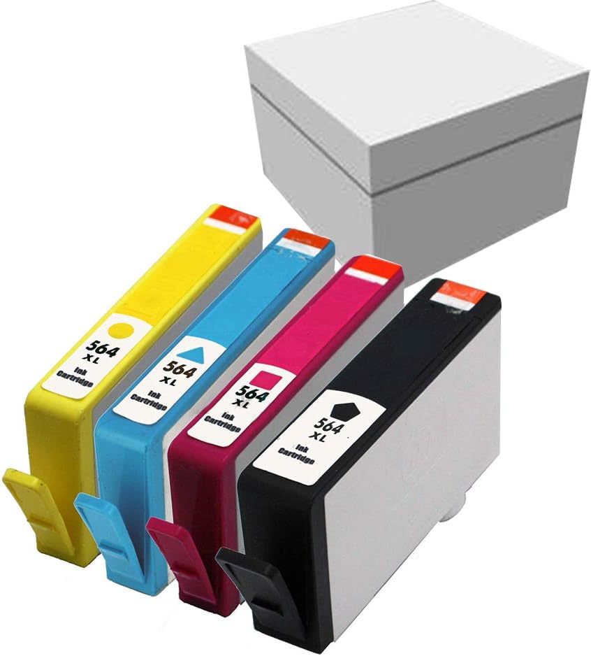jaluckda shop Remanufactured Ink Cartridge Replacement for HP 564XL ( Black,Cyan,Magenta,Yellow , 4-Pack )
