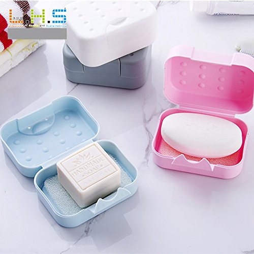 Connia Brand New Travel Soap Dish Box Case Holder Bathroom Products Accessory for Travelling (Blue) - Thumbnail 2