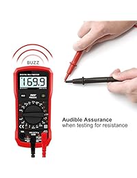 Multímetro digital - THZY Voltmeter PRO 2000 Counts Auto Ranging Multifunción Amp electrónico Voltaje Ohm Medidor de voltaje Multímetros con diodo, probador de temperatura Probador de continuidad, Pantalla LCD con luz de fondo