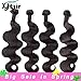 XYHair 4 Bundles Brazilian Ombre Body Wave Hair Grade 7A 100% Unprocessed Ombre Bundles Human hair Extensions(14-16-18-20, nature black)