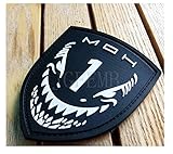 black background white design Medal of Honor MOH MAKO SHARK 3D PVC Velcro Patch