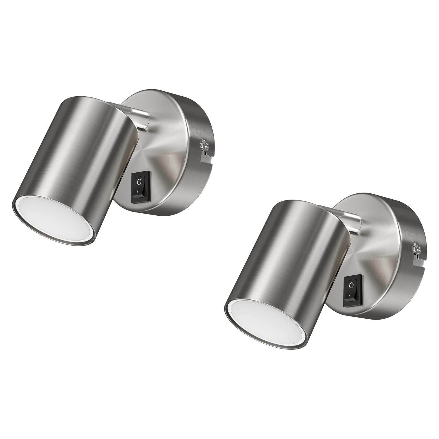 ledscom.de 2 pcs. wall spot WAIKA Switch Chrome matt LED lamp White 3-Step dimming 609lm