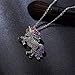 Myhouse Women Girls Beautiful Rhinestone Unicorn Necklace Sweater Chain Pendant Alloy Gifts Charms Findings