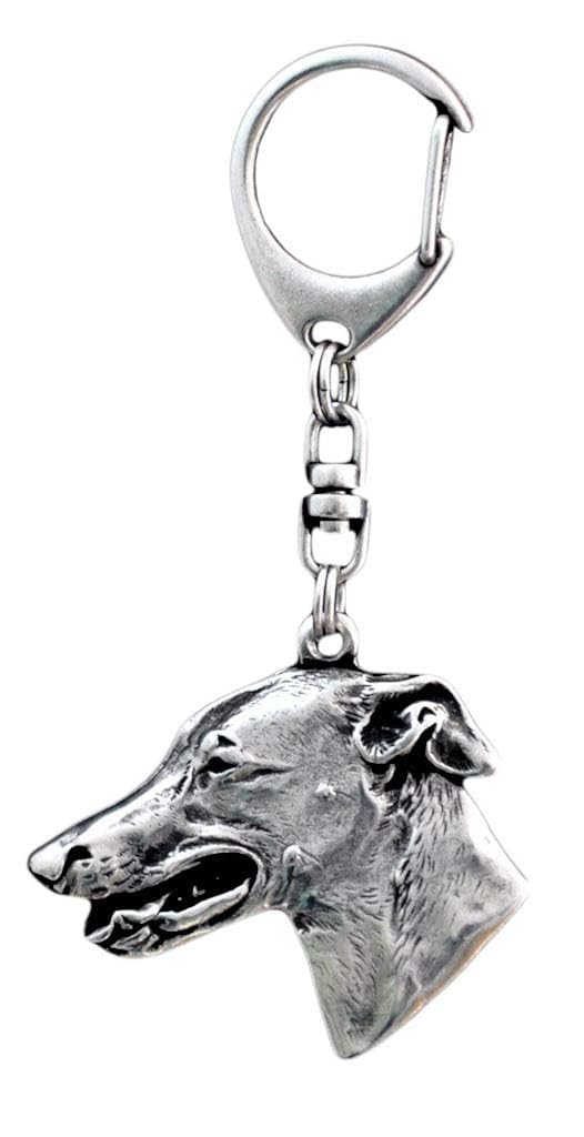 Artdog Ltd Chien Gris Lévrier Anglais Porte Clés Plaqué