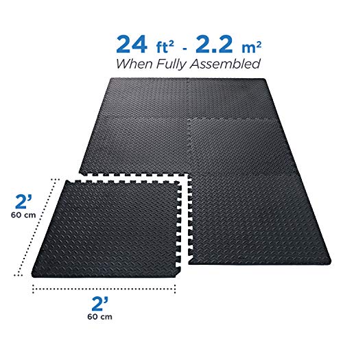 Basics Hardware Interlocking Puzzle Wood Mat (Black, 2,2 m²) Flooring
