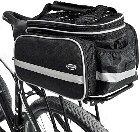 Tancendes Bike Rear Bag thicker rack straps Lengthened Shoulder Strap waterproof Nylon Bicycle Seat Trunk Bag with Raincoat
