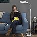 Lavish Home Floor Lamp - Full Spectrum Natural Sunlight Lamp with Bendable Neck - Reading, Craft, Studying, and Esthetician Light (Chrome)