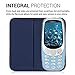 kwmobile Flip Case for Nokia 3310 3G 2017 / 4G 2018 - Smooth PU Leather Slim Folio Cover Protective Phone Holder - Dark Blue