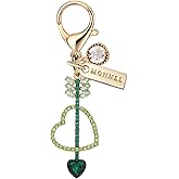 MONNEL MC529 Crystal Cupid's Love Arrow Lobster Clasp Charm for Women with Velvet Bag (Green,1 Piece)