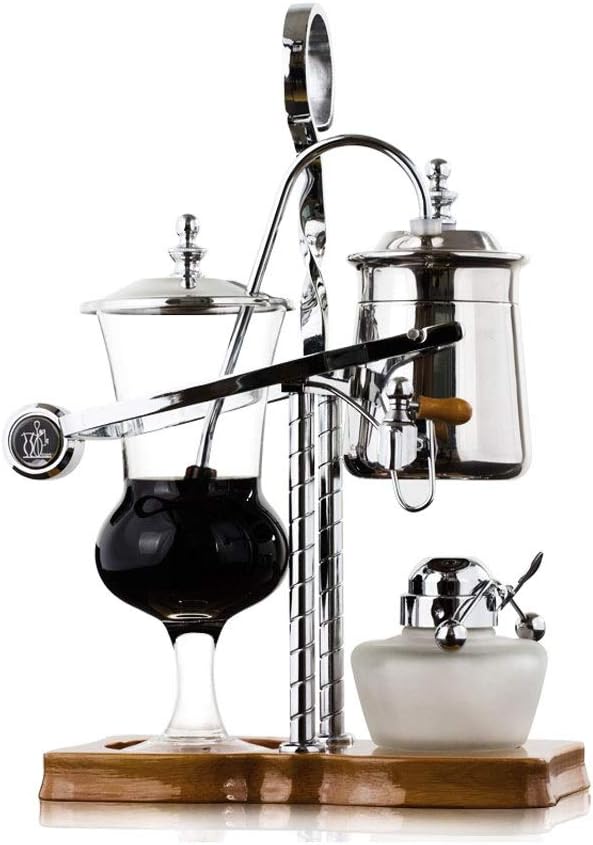 GJZhuan Machine Siphonic Distillation Coffee Pot Make Balancing Siphon Coffee Maker Coffee Suit Drip Type Manual Coffee Machin (Color : Silver)