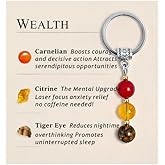 ShF1djx Natural Crystal Keychain Gifts retirement gift For Women Small Healing Stones Keychain for New Beginnings